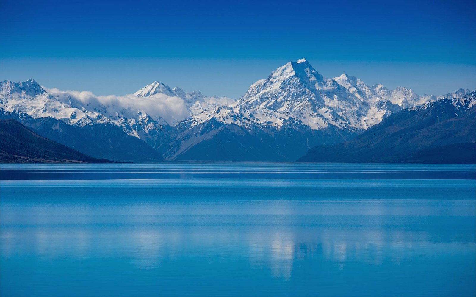 Snow Covered Mountains Across from Lake
